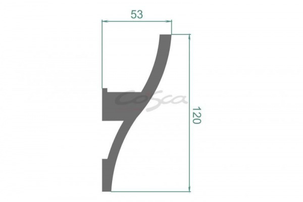 Карниз для скрытого освещения Cosca КХ002, 120х53