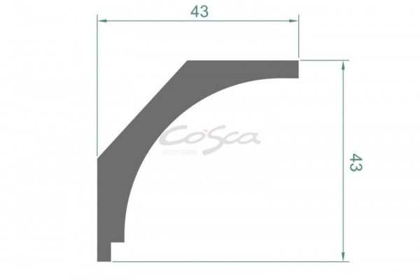 Потолочный карниз Cosca КX016, 43х43